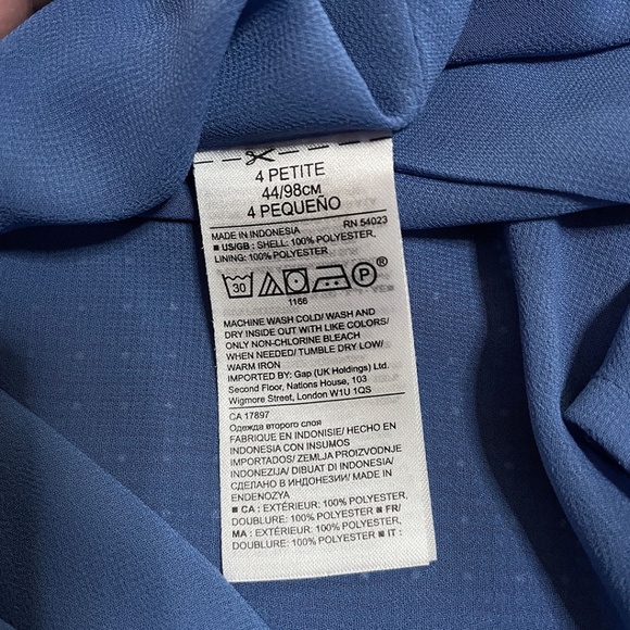 Banana Republic Blue Dotted Handkerchief Hem Dress Sz 4P - Picture 11 of 12